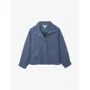 The White Company S Indigo High-collar Patch-pocket Cropped Linen Jacket