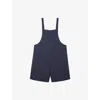 The White Company S Square-neck Short Linen Jumpsuit Ink In Blue