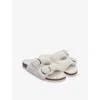The White Company S Ivory Double-buckle Faux-fur Slippers In White
