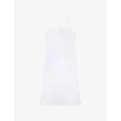 The White Company S  Lace-embroidered Cami Stretch-jersey Nightie In Ivory