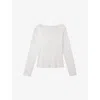 The White Company S Ivory Pointelle Scoop Neck Cotton Pyjama Top Xs In White