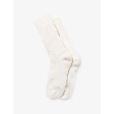 The White Company Kids' Ribbed Cashmere Bed Socks In White