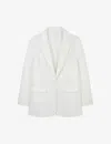The White Company Womens Ivory Satin-back Single-breasted Crepe Blazer In Ivory