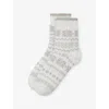 The White Company S Ivory/came Stitch-detail Stretch-knit Bed Socks In Multi