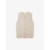 The White Company S Latte Marl Round-neck Sleeveless Knitted Tank Top