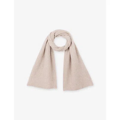The White Company S Midtaupemr Ribbed Cashmere Scarf In Neutral