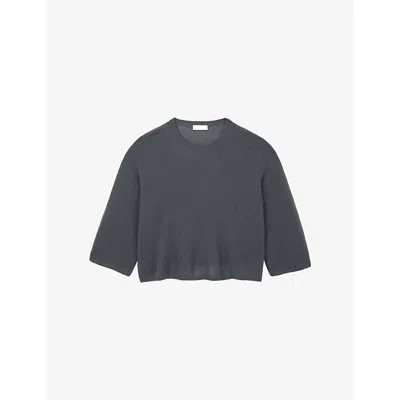 The White Company S Midtaupemr Wide-sleeved Relaxed-fit Cashmere Jumper In Gray