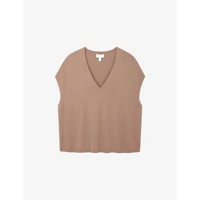 The White Company S V-neck Knitted Cotton-blend T-shirt Mouse