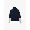 The White Company S  Funnel-neck Colour-block Wool And Cashmere-blend Jumper