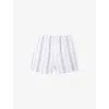 The White Company S Navystripe Striped Straight-leg Cotton Pyjama Shorts In White