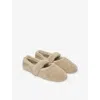 The White Company S Neutral Borg Faux-sheepskin Ballet Slippers Eur 40 / 7 Uk In Neutral