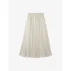 The White Company S Oyster Crinkle Elasticated-waist Stretch-woven Midi Skirt