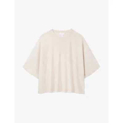 The White Company S Oyster Relaxed-fit Short-sleeve Linen-blend Knitted T-shirt