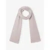 The White Company S Palegrmrl Essential Ribbed-trim Cashmere Scarf In Gray