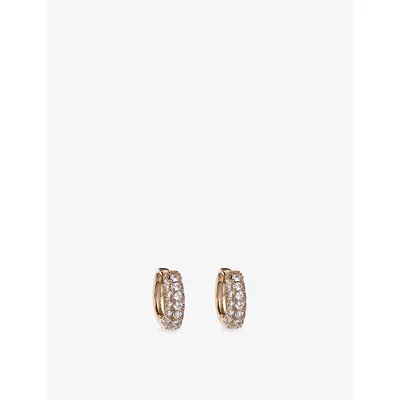 The White Company S Pavé Gold-plated Brass And Zirconia Huggie Earrings