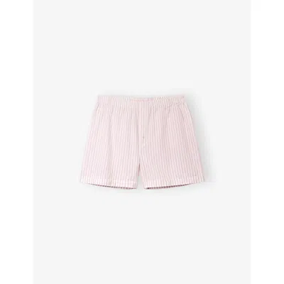 The White Company S Relaxed-fit Striped Cotton Pyjama Shorts Pinkstripe Xs