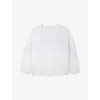 The White Company S Round-neck Off-shoulder Textured Cotton-blend Jumper Porcelain In White