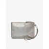 The White Company S  Sparkle Suede Clutch Bag In Gray