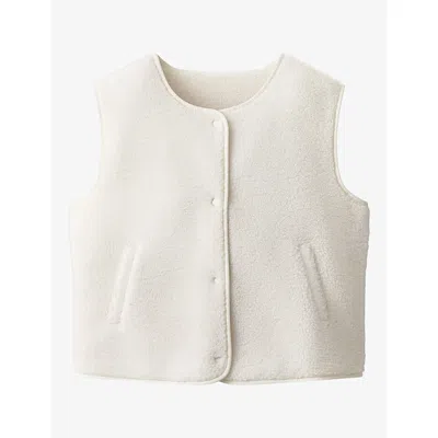 The White Company S Scandiwhte Round-neck Relaxed-fit Borg Gilet In Neutral