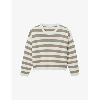 The White Company S  Striped Relaxed-fit Cotton-blend Jumper In Multi