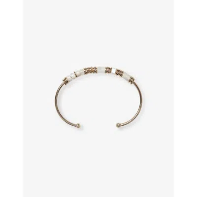 The White Company S Shell Beaded Gold-plated Brass Bangl