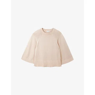 The White Company S  Relaxed Wide-sleeve Cotton-blend Jumper In Neutral
