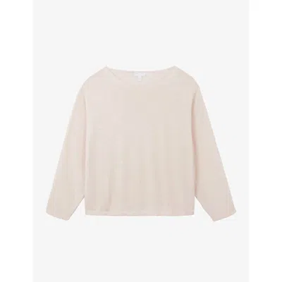 The White Company S Slash-neck Batwing-sleeve Cotton And Linen-blend Jumper Shell