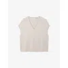 The White Company S Shell V-neck Knitted Cotton-blend T-shirt