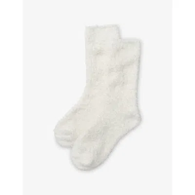 The White Company S Ivory Snuggle Fluffy Stretch-woven Socks In White