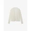 The White Company S Open-front Ribbed Linen-blend Cardigan Soft White Xs In Gray