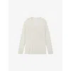The White Company S Soft White Voop-neck Relaxed-fit Linen-blend Jumper Xs