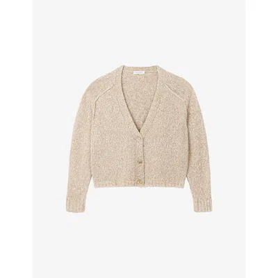 The White Company S  Mouline Boxy Cotton Rich Cardigan In Pink