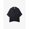 The White Company S Storm Grey V-neck Relaxed-fit Cotton-blend Cardigan Xs