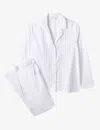 The White Company Striped Cotton Pyjama Set In White
