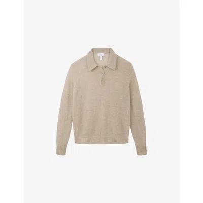 The White Company S Hazelwood Collared Relaxed-fit Cashmere Jumper In Brown