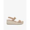 The White Company S  Contrast-wedge Suede Espdarilles In Nude