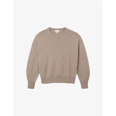 The White Company S Graphite Crewneck Relaxed-fit Cashmere Jumper In Neutral