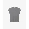 The White Company S Crewneck Relaxed-fit Cashmere T-shirt Grey Marl In Gray