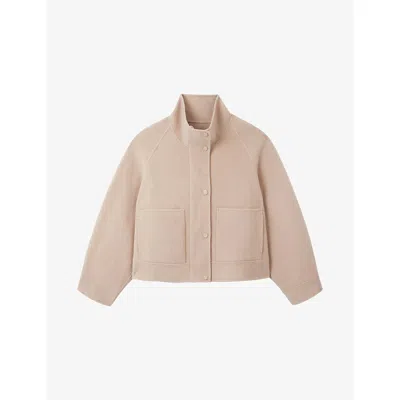 The White Company S  Double-faced Cropped Wool Jacket In Neutral
