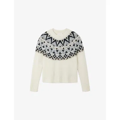 The White Company S Porcelain Fairisle Knitted Wool-blend Jumper In White