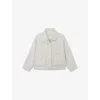 The White Company S High-collar Patch-pocket Cropped Linen Jacket Alabaster In Gray