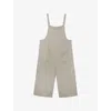 The White Company S Knot-strap Square-neck Linen Dungarees Palewillow In Gray