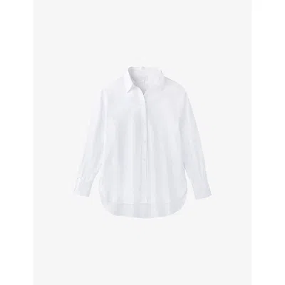 The White Company S  Long-sleeved Voile-texture Cotton Shirt