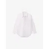 The White Company S  Long-sleeved Voile-texture Cotton Shirt In Baby Pink