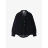 THE WHITE COMPANY S THE WHITE COMPANY OPEN-COLLAR BUTTON-UP STRETCH-VELVET SHIRT