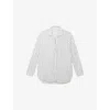 The White Company S Ink Oversized Stripe-print Linen-jersey Shirt In White