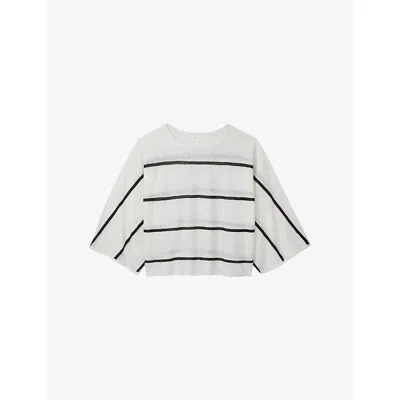 The White Company S  Oversized Striped Linen-blend Jumper