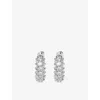 The White Company S Pavé Silver-plated Brass And Zirconia Huggie Earrings In Silver