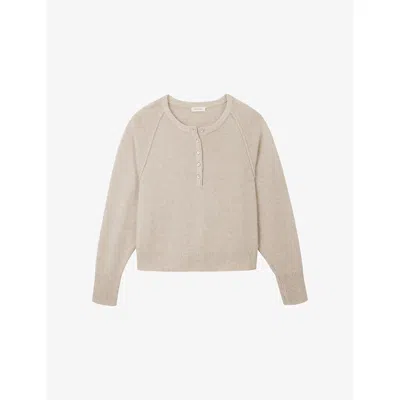 The White Company S  Raglan-sleeve Relaxed-fit Wool-alpaca Blend Jumper In Neutral