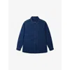 The White Company S Dark Denim Regular-fit Button-down Denim Shirt In Blue
